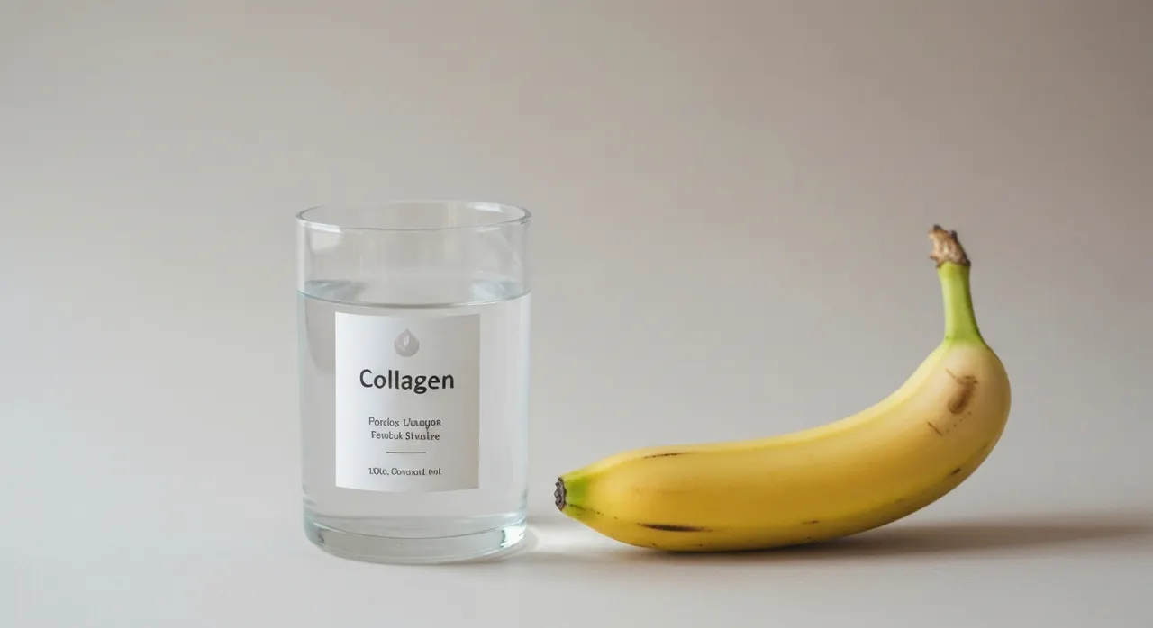 コラーゲンサプリのボトルと皮膚ケアのイメージ。Nature's Truth Ultra Collagenのレビュー記事
