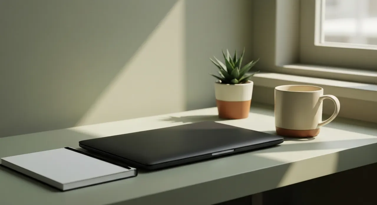 デスクワーク中にパソコンの画面を見つめる様子。目の疲れを感じやすい環境のイメージ