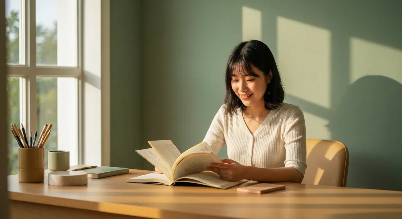 集中して本を読む人のイメージ。ルテインと脳のはたらきの関係を示す
