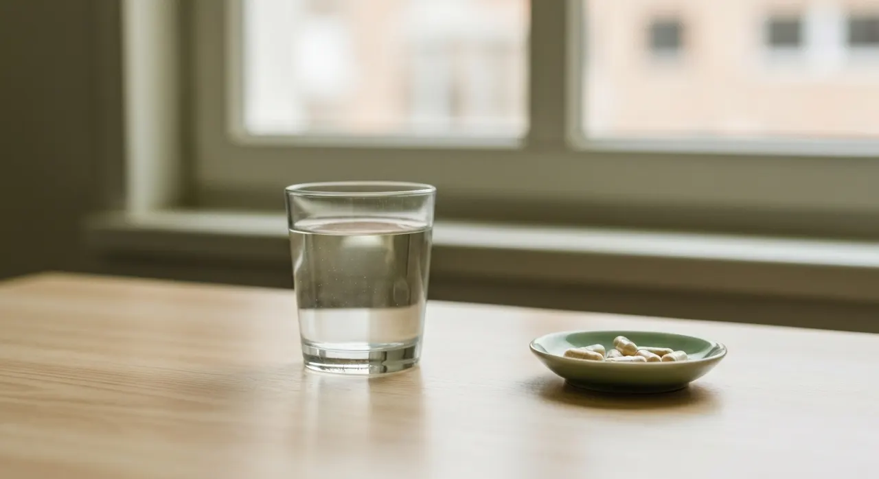 冬の朝、カーテンを開けて日光を浴びようとしている人のイメージ。日光を意識した生活習慣の工夫